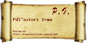 Pásztori Irma névjegykártya