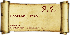 Pásztori Irma névjegykártya