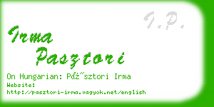 irma pasztori business card